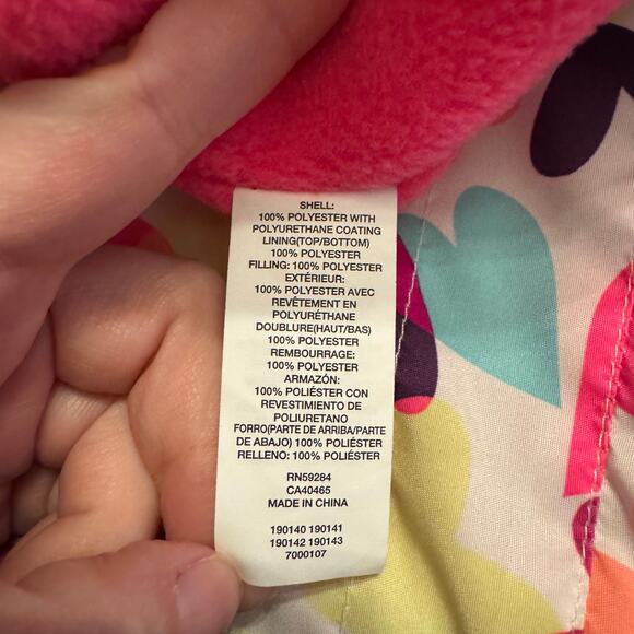 The Children’s Place Snowsuit Overalls Hearts Fleece Lined Toddler Size 18-24 Mo - Picture 7 of 11